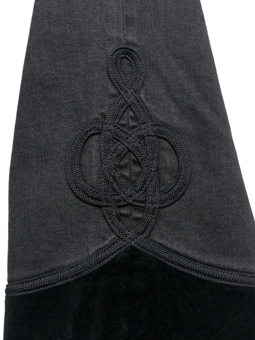Lauren Ralph Lauren Regal Straight Ankle Jeans Velvet Cuff Embroidered Black 10 - Picture 4 of 14